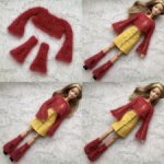 Красные кроп-джемпер и гетры для Барби