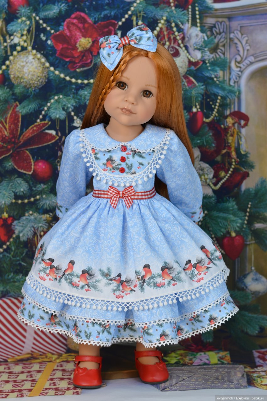 "Снегири прилетели!" Новые праздничные наряды для куколок Готц (фото 7)