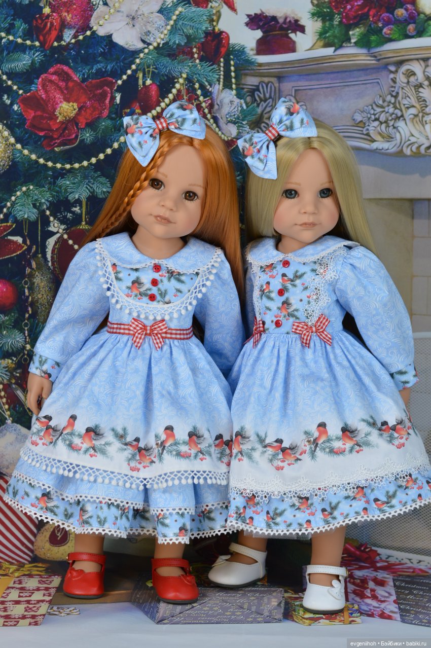 "Снегири прилетели!" Новые праздничные наряды для куколок Готц