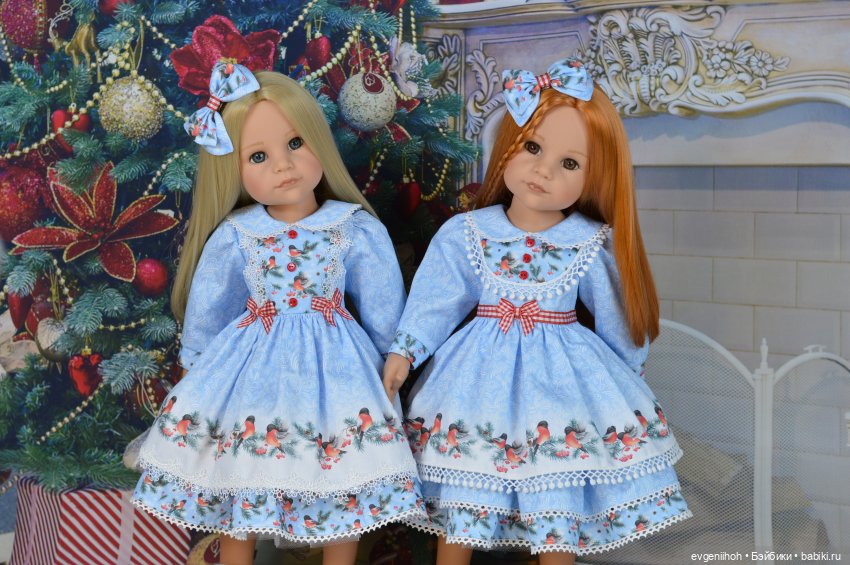 "Снегири прилетели!" Новые праздничные наряды для куколок Готц