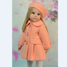 Пальто для куколки Готц (персиковое)
