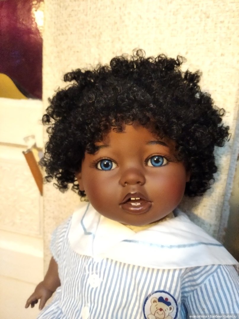 Знакомьтесь - Сашенька. Темнокожий голубоглазый ребёнок. ООАК