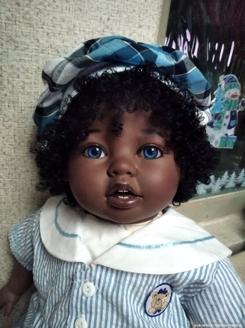 Знакомьтесь - Сашенька. Темнокожий голубоглазый ребёнок. ООАК (фото 5)