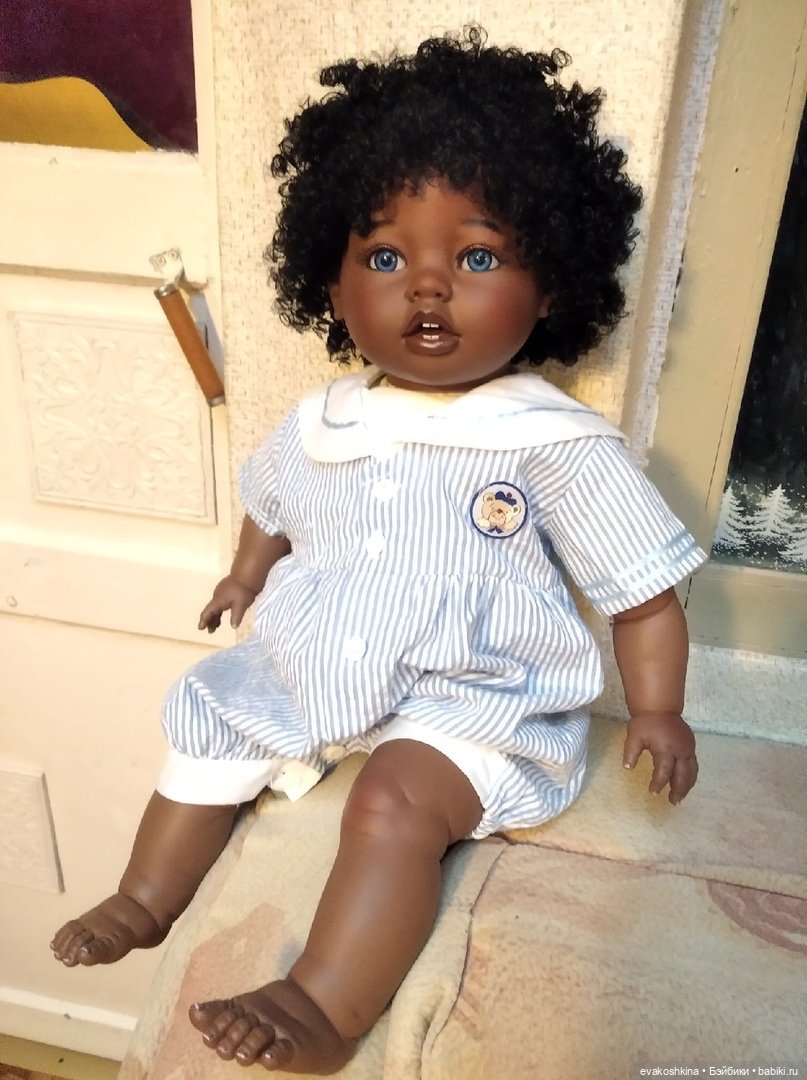 Знакомьтесь - Сашенька. Темнокожий голубоглазый ребёнок. ООАК