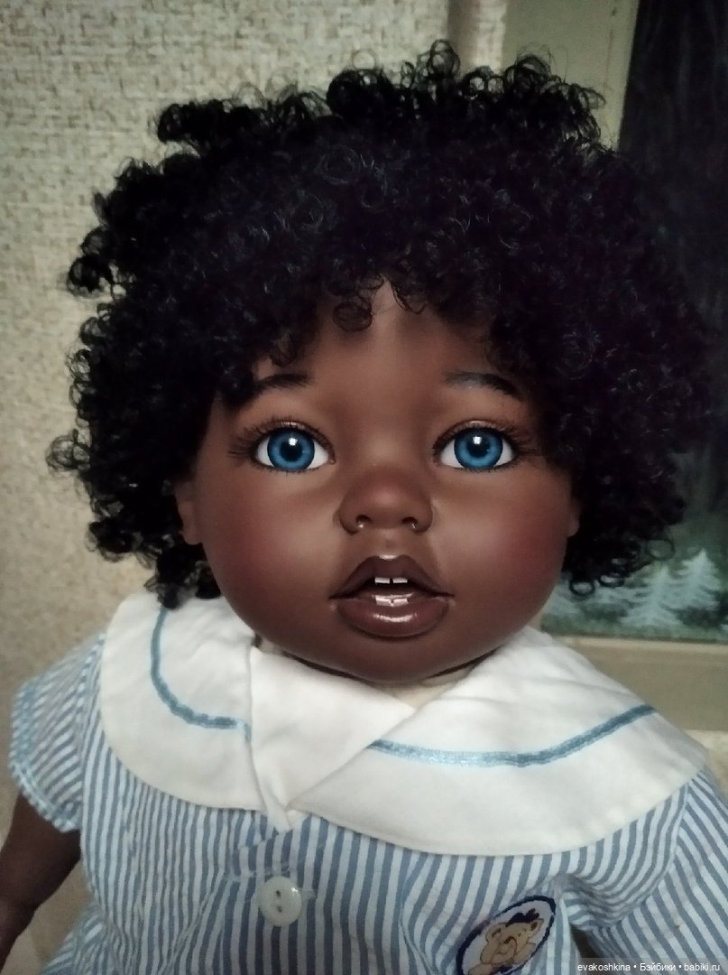 Знакомьтесь - Сашенька. Темнокожий голубоглазый ребёнок. ООАК (фото 2)