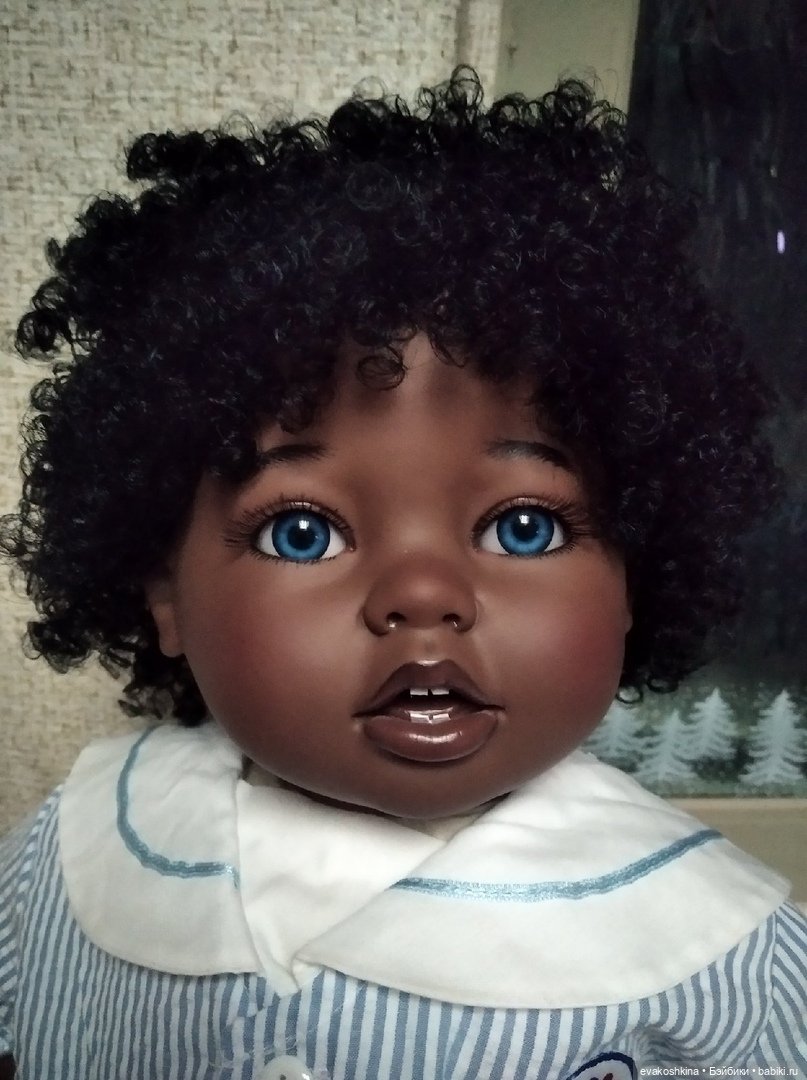 Знакомьтесь - Сашенька. Темнокожий голубоглазый ребёнок. ООАК (фото 4)