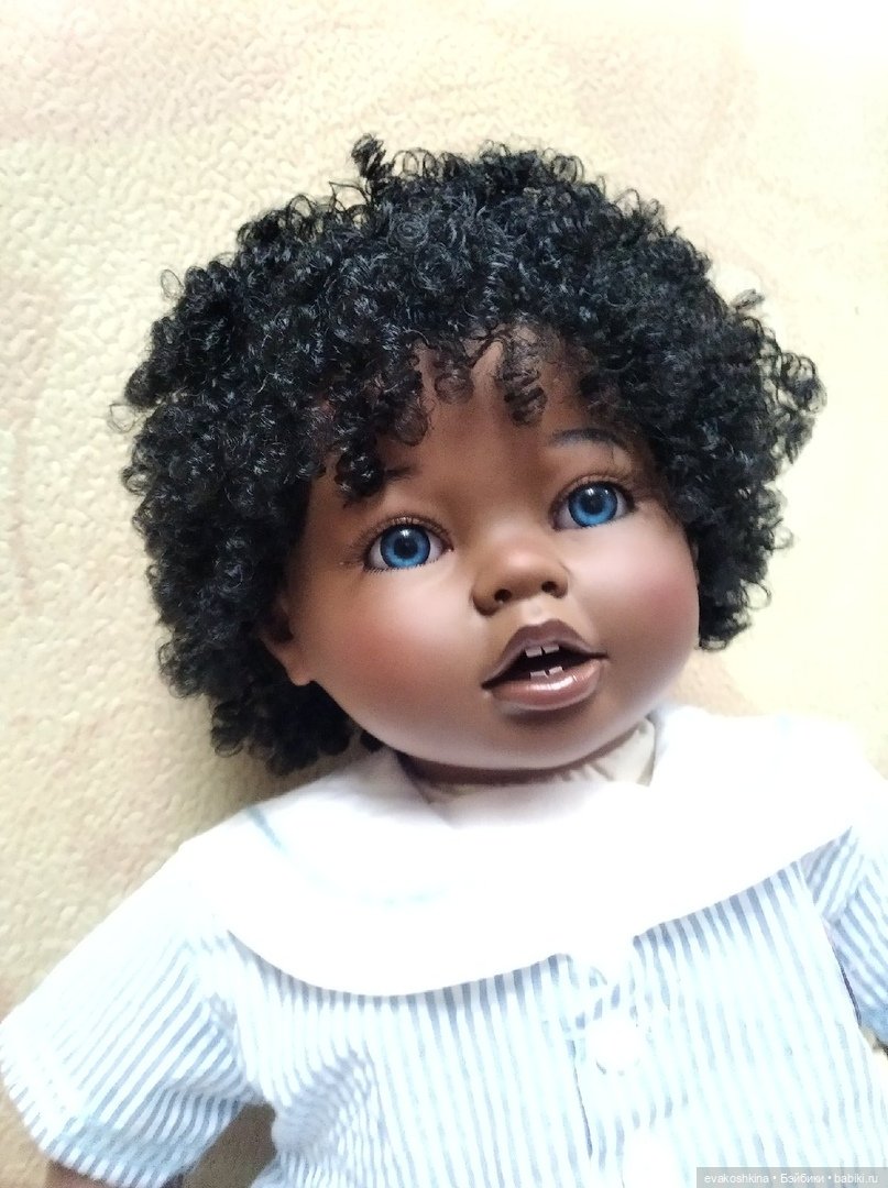 Знакомьтесь - Сашенька. Темнокожий голубоглазый ребёнок. ООАК (фото 7)