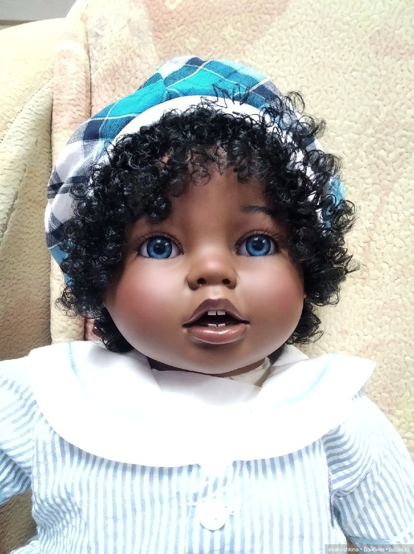 Знакомьтесь - Сашенька. Темнокожий голубоглазый ребёнок. ООАК (фото 8)