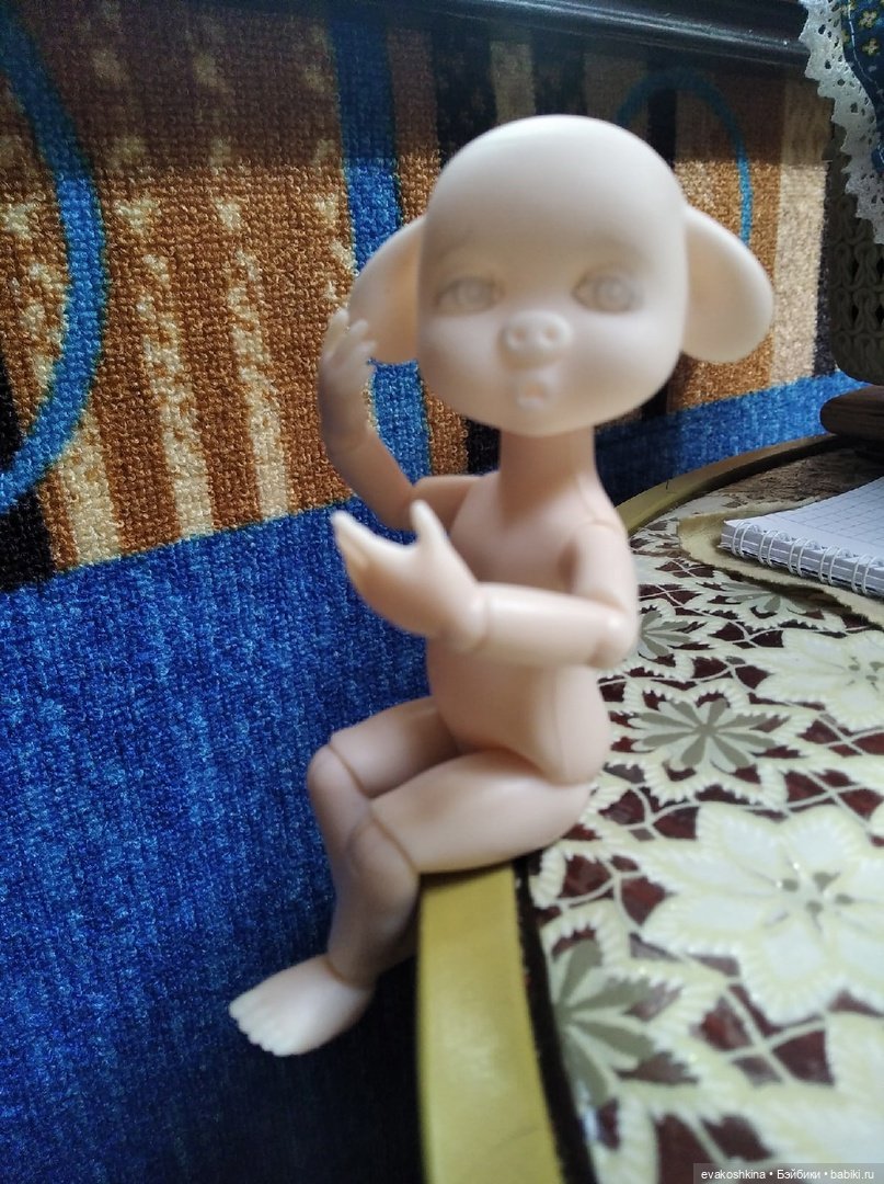 История о том, как Свинка захотела стать принцессой. ООАК игровой шарнирной куколки (фото 4)