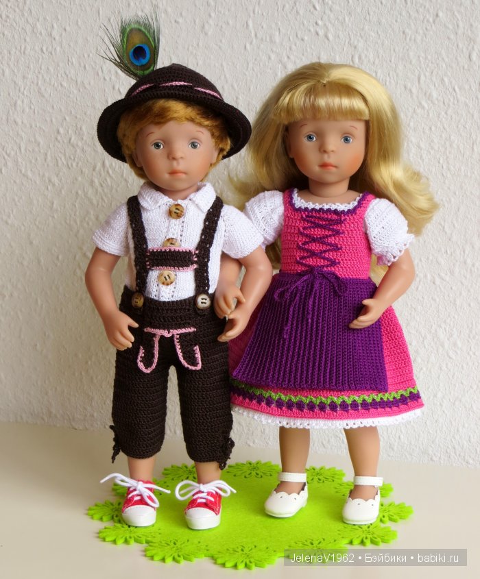 Наряды для кукол в стиле баварского народного костюма. Игровые куклы Käthe Kruse. Minouche (фото 8)