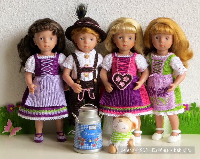 Наряды для кукол в стиле баварского народного костюма. Игровые куклы Käthe Kruse. Minouche