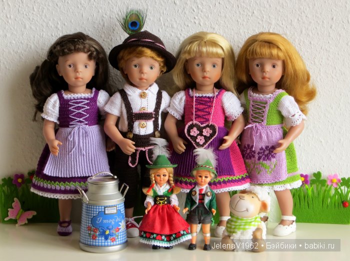 Наряды для кукол в стиле баварского народного костюма. Игровые куклы Käthe Kruse. Minouche