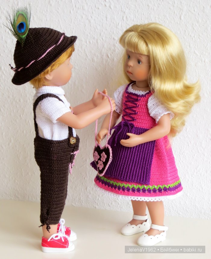 Наряды для кукол в стиле баварского народного костюма. Игровые куклы Käthe Kruse. Minouche