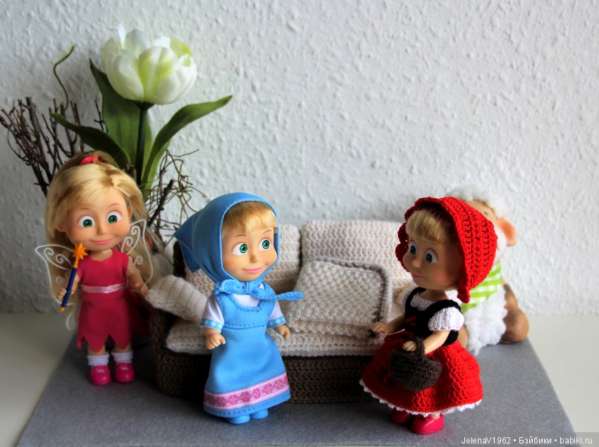 Вязаный диванчик для Маши. МК. Машкины сны