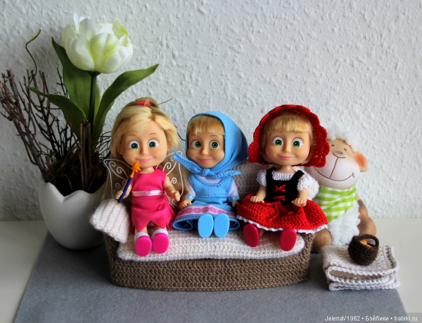 Вязаный диванчик для Маши. МК. Машкины сны