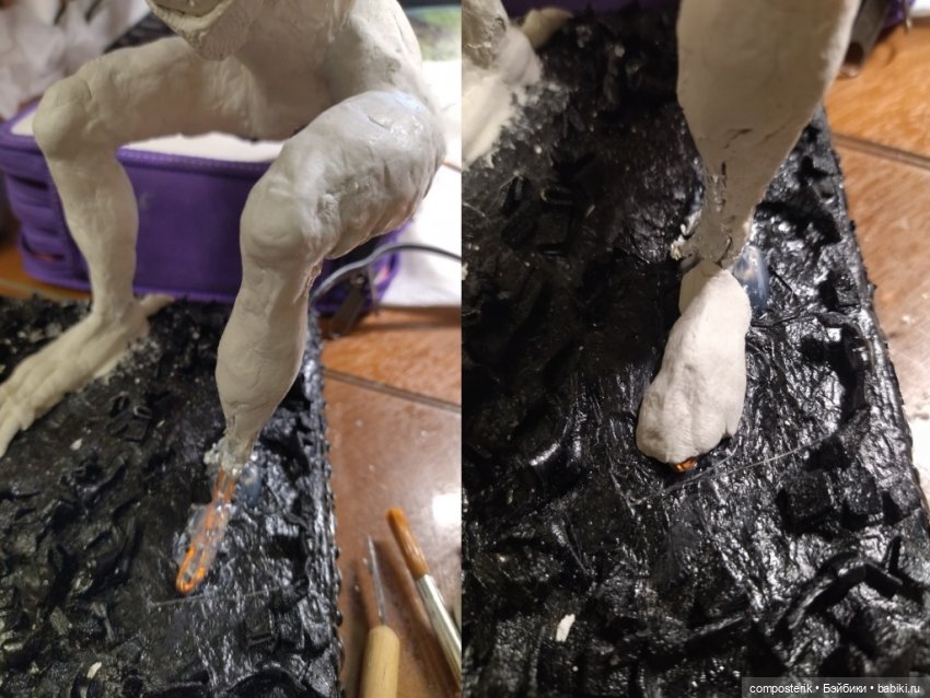 МК Дракон Часть 2 — Лепка авторской куклы: Полимерная глина (фото 10)