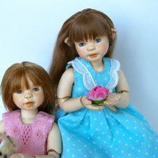 Двое малышей из коллекции "Крошка на ладошке" уже готовы. Авторские шарнирные куклы