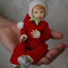 Родилось новогоднее чудо. Авторская шарнирная кукла