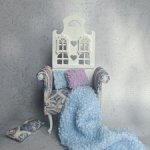 ЦЕНА СНИЖЕНА 1 день, до 3 апреля Кресло "Mila" с пледом и подушками. Куклам от 15 до 22 см