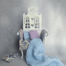 ЦЕНА СНИЖЕНА 1 день, до 3 апреля Кресло "Mila" с пледом и подушками. Куклам от 15 до 22 см