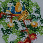 Ирландское кружево. Фрагмент «Птичка в саду»