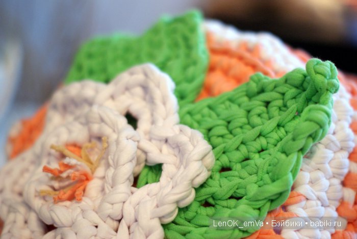 Корзинка из трикотажной пряжи