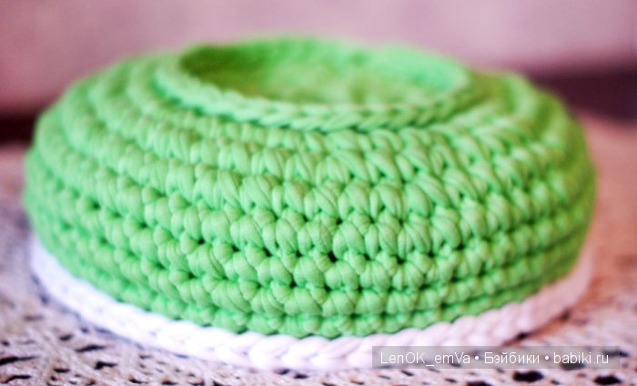 Корзинка из трикотажной пряжи