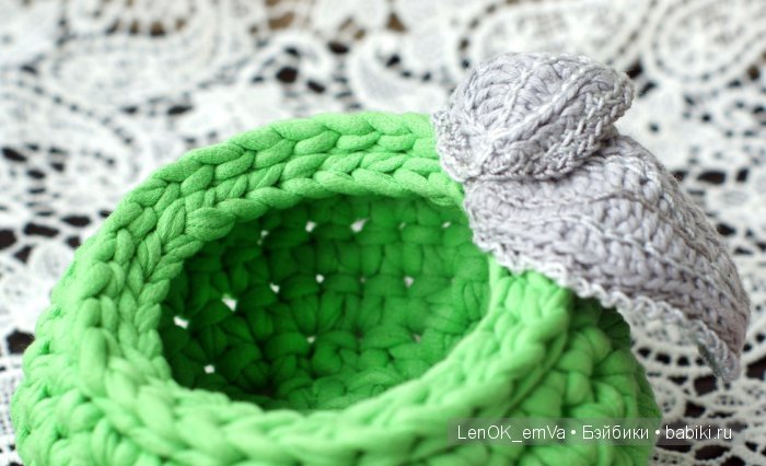 Корзинка из трикотажной пряжи