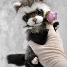 Весенний хорек тедди. Авторская игрушка ручной работы