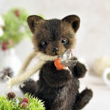 Соболь и снегирь, новогодние лесные друзья, интерьерная композиция тедди