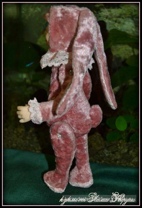 Анечка - маленькая зайка и Борька - обжорка хомячок, мои первые лепные куколки тедди долл (фото 5)