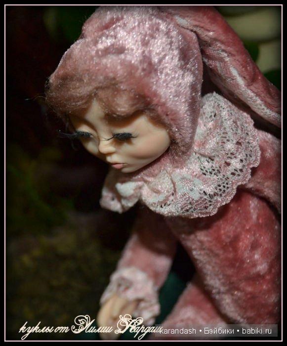 Анечка - маленькая зайка и Борька - обжорка хомячок, мои первые лепные куколки тедди долл (фото 2)