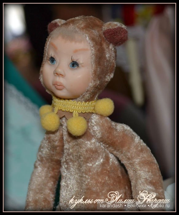 Анечка - маленькая зайка и Борька - обжорка хомячок, мои первые лепные куколки тедди долл