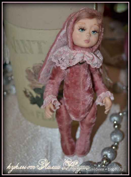 Анечка - маленькая зайка и Борька - обжорка хомячок, мои первые лепные куколки тедди долл (фото 7)