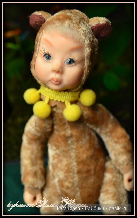 Анечка - маленькая зайка и Борька - обжорка хомячок, мои первые лепные куколки тедди долл