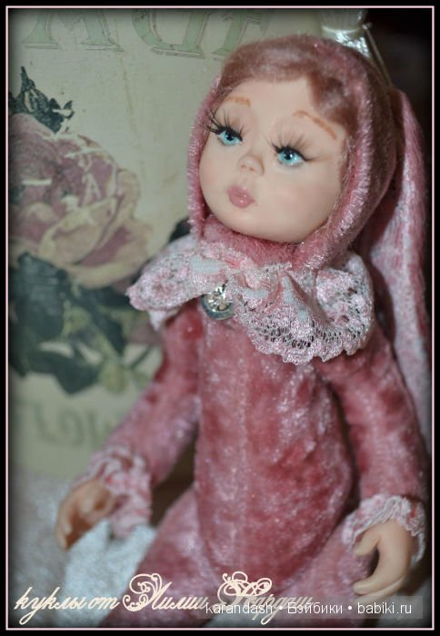 Анечка - маленькая зайка и Борька - обжорка хомячок, мои первые лепные куколки тедди долл (фото 8)