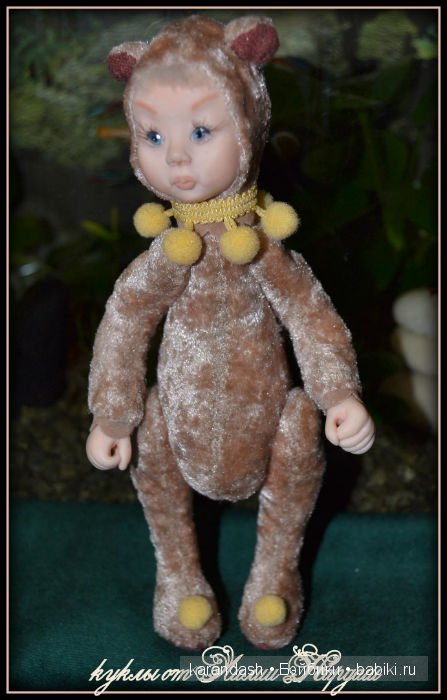 Анечка - маленькая зайка и Борька - обжорка хомячок, мои первые лепные куколки тедди долл