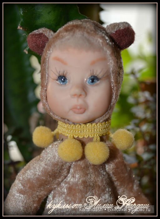 Анечка - маленькая зайка и Борька - обжорка хомячок, мои первые лепные куколки тедди долл