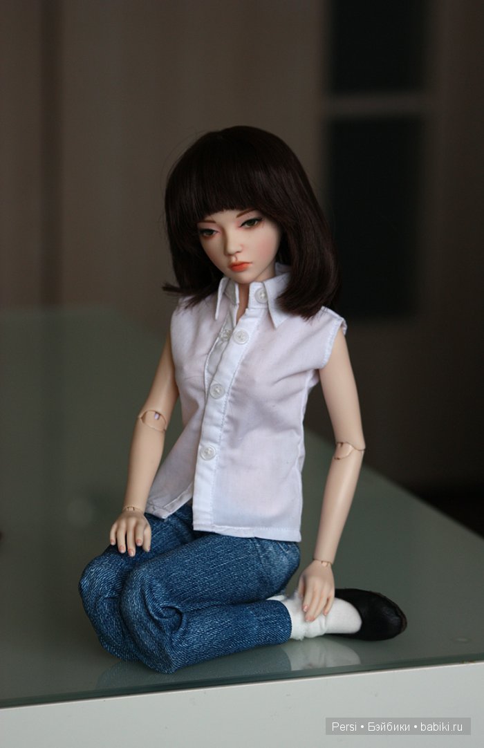 "Проба пера". Первый макияж и первый парик для куклы (фото 8)