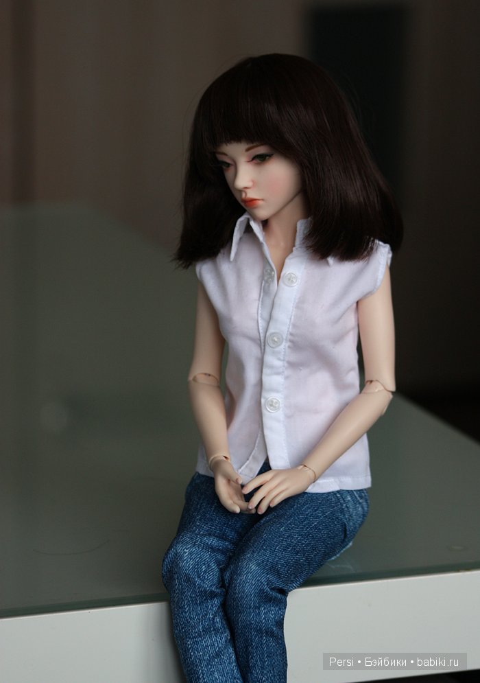 "Проба пера". Первый макияж и первый парик для куклы (фото 7)