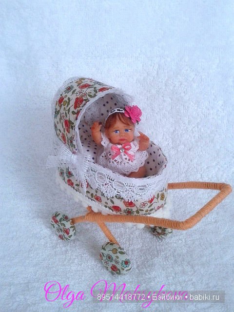 Мини кукла с колясочкой — Авторские миниатюрные куклы: лепка (фото 2)