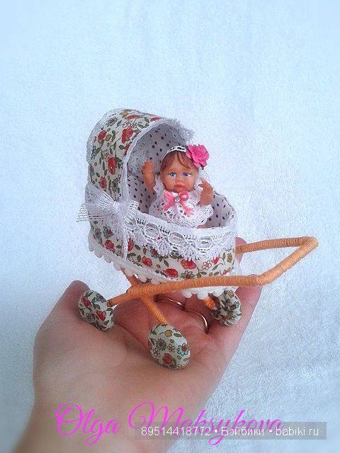 Мини кукла с колясочкой — Авторские миниатюрные куклы: лепка (фото 4)