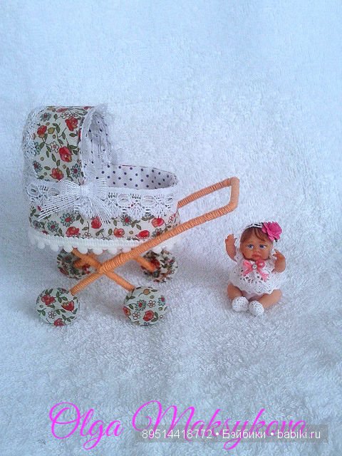 Мини кукла с колясочкой — Авторские миниатюрные куклы: лепка