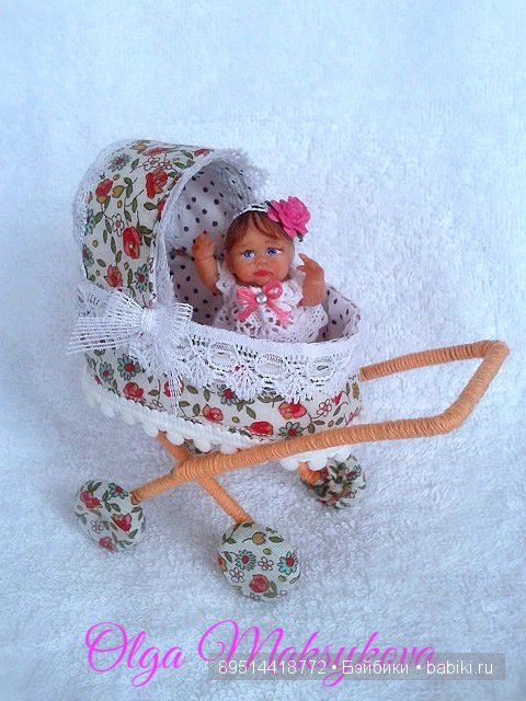 Мини кукла с колясочкой — Авторские миниатюрные куклы: лепка (фото 3)