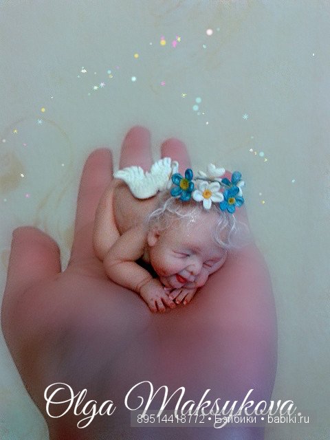 Спящий Ангелок. Авторская кукла (фото 3)