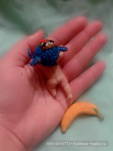 Малышка с бананом. Авторская кукла ручной работы (фото 5)