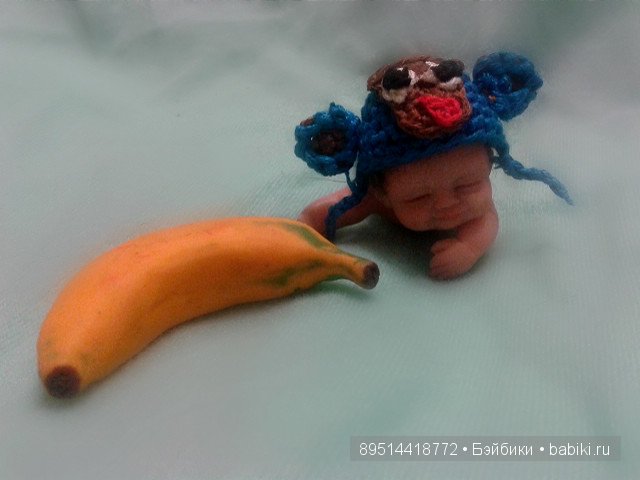 Малышка с бананом. Авторская кукла ручной работы (фото 4)