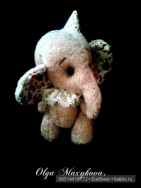 Мой первый слонёнок Моня, игрушка ручной работы (фото 3)