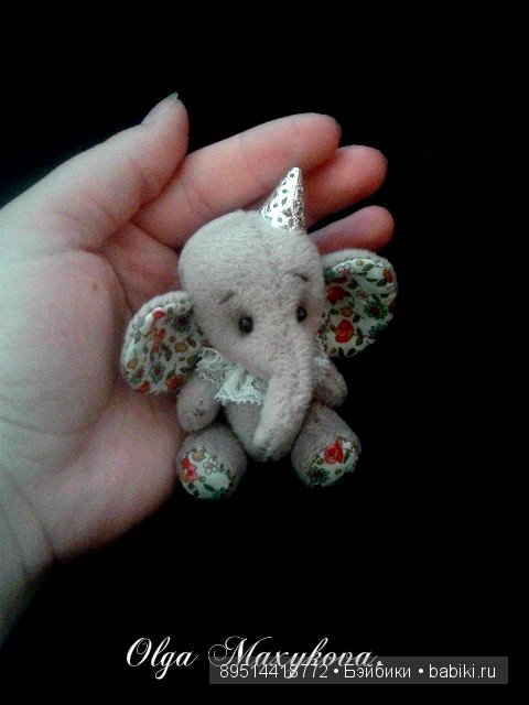 Мой первый слонёнок Моня, игрушка ручной работы (фото 2)