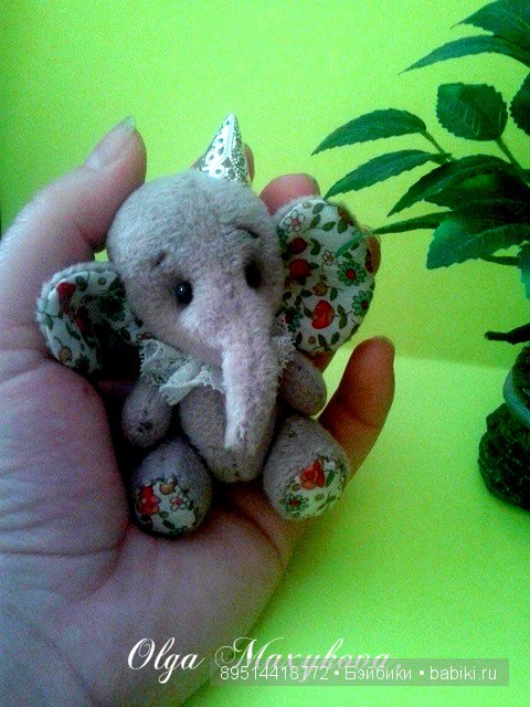 Мой первый слонёнок Моня, игрушка ручной работы (фото 9)